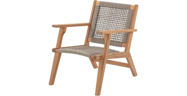 Cdiscount: Fauteuil de jardin bas MERIDA - Bois d'Acacia FSC, corde tressée, 60x76x73 cm, Vert Kaki à 79,99€