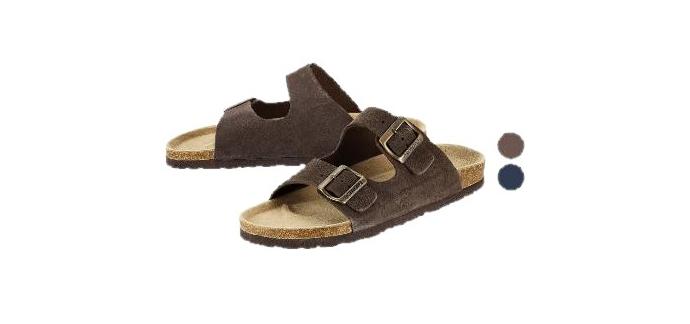 LIDL: ESMARA MEN Mules à boucles pour homme - cuir, semelle EVA à 6,99€ (au lieu de 9,99€)