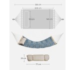 Amazon: Hamac Songmics matelassé avec barres en bambou incurvé et oreiller - 200 x 140 cm, 225 kg à 29,86€