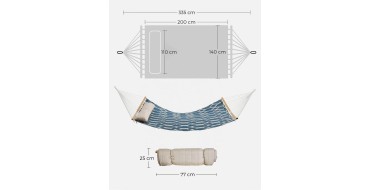 Amazon: Hamac Songmics matelassé avec barres en bambou incurvé et oreiller - 200 x 140 cm, 225 kg à 29,86€