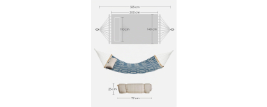 Amazon: Hamac Songmics matelassé avec barres en bambou incurvé et oreiller - 200 x 140 cm, 225 kg à 29,86€