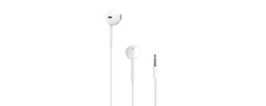 Amazon: Écouteurs filaire Apple EarPods avec Mini-Jack 3,5 mm à 14,15€