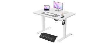 Amazon: Bureau Assis-Debout Électrique Jummico - 100x60cm, USB & 2 Mémoires, Blanc à 79,99€
