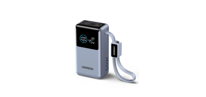 Amazon: Batterie externe UGREEN Nexode Pro 55W - 10000mAh, câble USB-C intégré à 35,97€ (au lieu de 59,99€)
