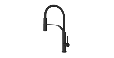 Amazon: Robinet de cuisine avec douchette extractible - Noir à 31,30€