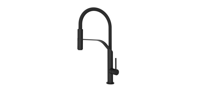 Amazon: Robinet de cuisine avec douchette extractible - Noir à 31,30€