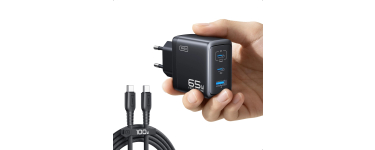 Amazon: Chargeur USB C Iniu - 65W 3-Port, USB-C + USB-A, avec Câble USB-C à 19,84€ (au lieu de 24,45€)