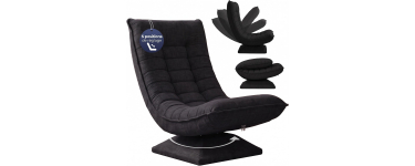 Amazon: Fauteuil Tout Confort Casaria Pivotant 360° - Noir à 89,99€ (au lieu de 109,99€)