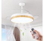 Amazon: Plafonnier ventilateur Niorsun - LED, application et télécommande, bois à 39,99€ (au lieu de 66,99€)