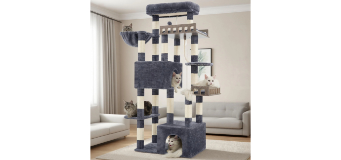 Amazon: Arbre à chat multi-chats avec plateforme spacieuse GCT033G à 68,58€ (au lieu de 83,23€)