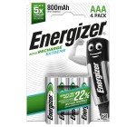 Amazon: Lot de 4 Piles Rechargeables AAA Energizer Recharge Extreme - 800 mAh NiMH, pré-chargées à 7,99€