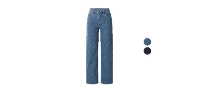 LIDL: ESMARA Jean large taille haute femme - 20% coton recyclé à 12,99€ (au lieu de 14,99€)