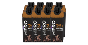 Amazon: Lot de 8 Boissons protéinée goût chocolat Hipro - 8 x 330ml à 10,03€ (au lieu de 21,18€) (via prévoy