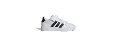 Decathlon: Chaussures Adidas Grand Court Kids - Blanc & Noir, tailles 28-34 à 19,99€ (au lieu de 39,99€)