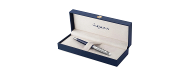 Amazon: Stylo bille Waterman Hémisphère - Laqué gris métallique et bleu, capuchon biseauté, encre bleue, écr