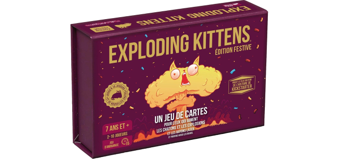 Amazon: Jeu de société Asmodee - Exploding Kittens Edition Festive à 13,99€ (au lieu de 17,9€)