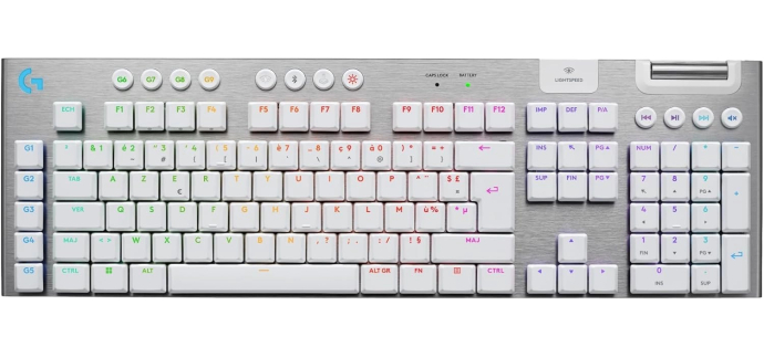 Amazon: Clavier sans fil Logitech G G915 X Lightspeed - Ultra Plat, Blanc à 124,99€ (au lieu de 186,34€)