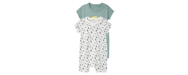 LIDL: LUPILU Lot de 2 pyjamas bébé - Coton bio, 0-2 mois à 4,99€ (au lieu de 6,99€)