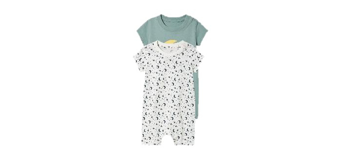 LIDL: LUPILU Lot de 2 pyjamas bébé - Coton bio, 0-2 mois à 4,99€ (au lieu de 6,99€)