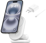 Amazon: Socle de recharge 2-en-1 Belkin Boost Charge - Aimanté, pliable Qi2 15W, compatible MagSafe à 24,99€