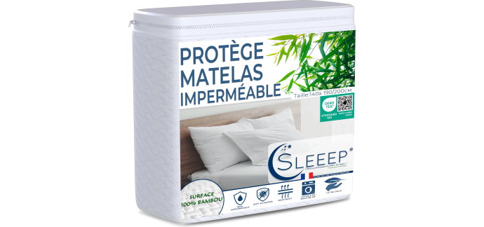 Amazon: Protège Matelas Sleeep - Fibre de Bambou, plusieurs tailles à 18,99€ (au lieu de 37,97€)