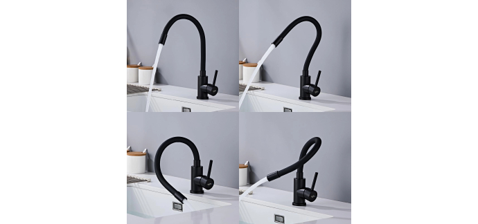 Amazon: Robinet de cuisine flexible orientable à 360° Suvida à 38,99€ (au lieu de 69,99€)
