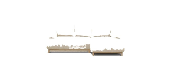 Cdiscount: Canapé d'angle droit convertible MIKA 3 places - Velours côtelé beige - Coffre de rangement à 679,99
