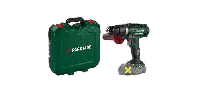 LIDL: PARKSIDE Perceuse-visseuse à percussion sans fil PSBSA 20-Li E4 - 45 Nm, 20 V à 19,99€