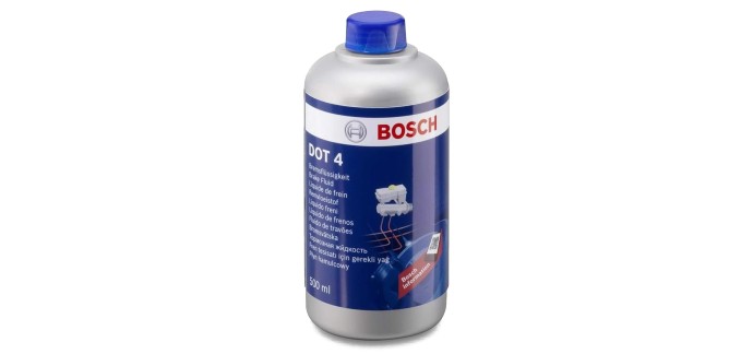 Amazon: Liquide de frein Bosch DOT 4 - Flacon 500ml à 5,99€ (au lieu de 11,99€)