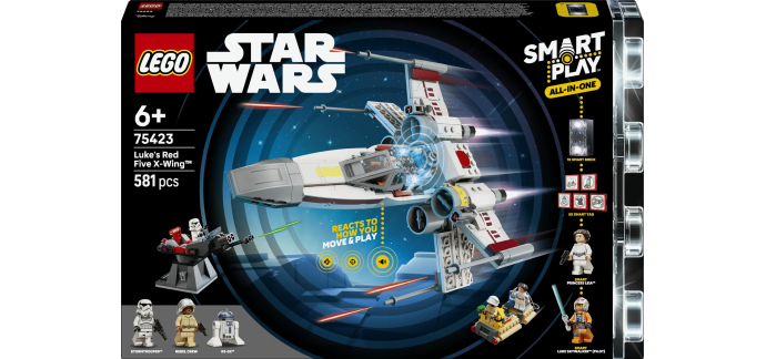 Amazon: LEGO® Star Wars™ Smart Play Luke's X-Wing Red Five (75423) à 55,99€ (au lieu de 71,09€)