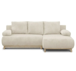 Cdiscount: Canapé d'angle droit convertible MIKA 3 places - Velours côtelé beige - Coffre de rangement à 679,99