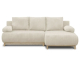 Cdiscount: Canapé d'angle droit convertible MIKA 3 places - Velours côtelé beige - Coffre de rangement à 679,99