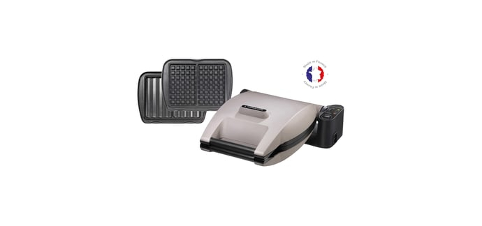 Conforama: Croque Gaufre LAGRANGE 019432 - 2 jeux de plaques, 1200W à 129,99€ (au lieu de 159,99€)