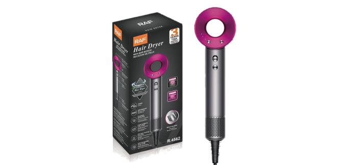 JoyBuy: Sèche-cheveux professionnel RAF 1600 W - 3 vitesses, 4 modes à 15,8€ (au lieu de 29,9€)