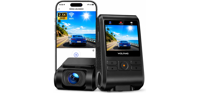 Amazon: Dashcam Wolfang 2.5K à 29,99€ (au lieu de 43,38€)