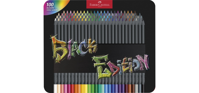 Amazon: Coffret 100 Crayons de Couleur Faber-Castell Black Edition à 24,22€ (au lieu de 55€)