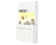 JoyBuy: HaluPeit Meuble de cuisine avec prises et LED - 40 x 100 x 180 cm, blanc à 109,98€