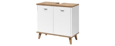 LIDL: LIVARNO Meuble sous-vasque Corfu 60x55x28 cm blanc/chêne à 29,99€ (au lieu de 34,99€)