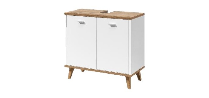 LIDL: LIVARNO Meuble sous-vasque Corfu 60x55x28 cm blanc/chêne à 29,99€ (au lieu de 34,99€)