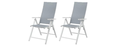 LIDL: LIVARNO HOME Fauteuil pliant en aluminium Houston blanc, lot de 2 à 90,99€ (au lieu de 99,99€)