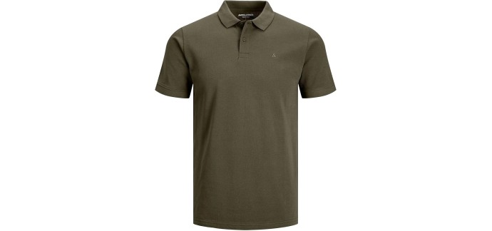 Amazon: Polo Jack & Jones Uni Col Chemise - Vert Olive, tailles S à XL à 11,23€ (au lieu de 17,61€)