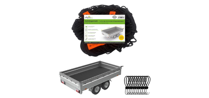 Amazon: Filet d'arrimage Offgridtec 1x2m extensible 2x3m - 8 crochets à 11,17€ (au lieu de 19,34€)