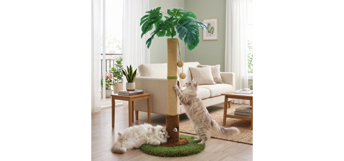 Amazon: Arbre à chat d'intérieur 90 cm avec corde en sisal à 20,99€ (au lieu de 51,75€)