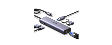 Amazon: Hub USB-C 6-en-1 UGREEN Revodok 1061 - HDMI 4K, Ethernet RJ45, 3 ports 5Gbps, charge 100W à 20,56€