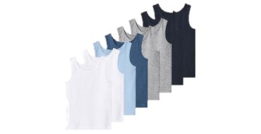 LIDL: LUPILU Maillots de corps enfants lot de 8 - coton, tailles 98/104 à 134/140 à 12,99€