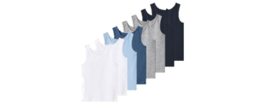 LIDL: LUPILU Maillots de corps enfants lot de 8 - coton, tailles 98/104 à 134/140 à 12,99€
