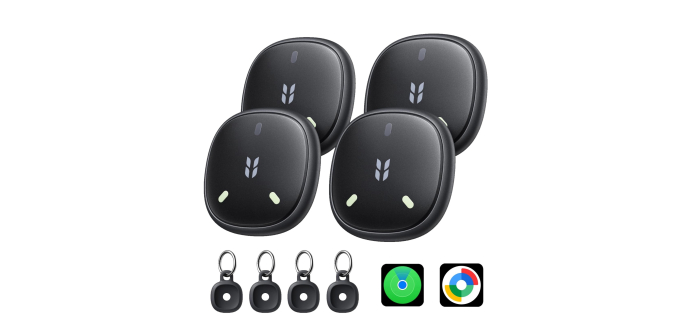 Amazon: Lot de 4 traceurs Bluetooth UGREEN FineTrack Mini Duo 2 - iOS Find My, Android Find Hub, 110 dB, IP6