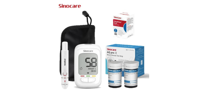 JoyBuy: Sinocare Safe AQ Pro I Moniteur de glycémie - 50 bandes, avertissement cétones, 500 mémoires à 16,14