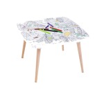 Sweeek: Table enfant à colorier Le voyage formidable - MDF, 60x60cm à 99,99€ (au lieu de 119,99€)