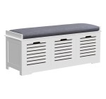 Amazon: Banc à chaussures Homcom 837-080V71WT - Blanc, 3 tiroirs, 108 cm à 61,90€ (au lieu de 89,90€)